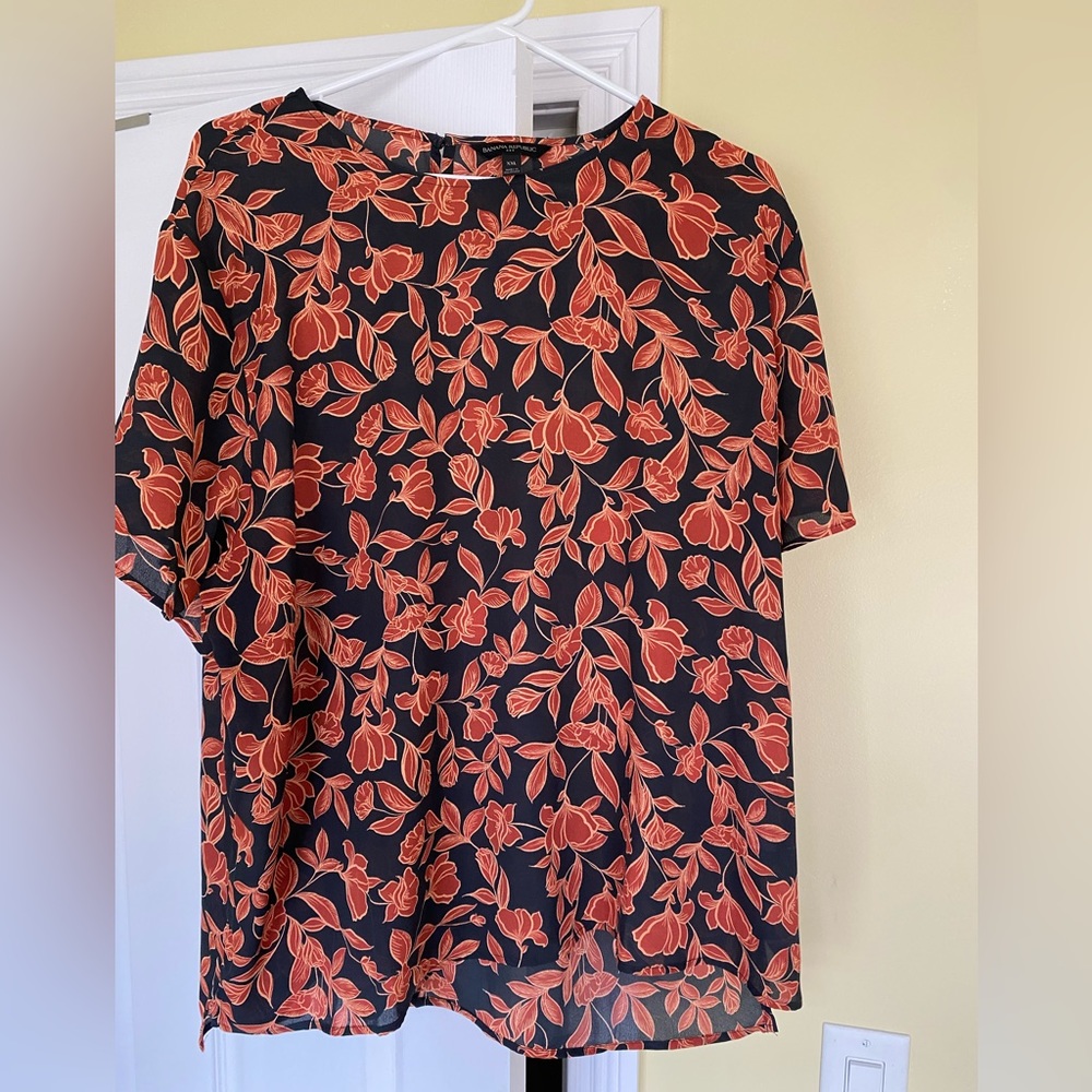 Banana Republic floral blouse.